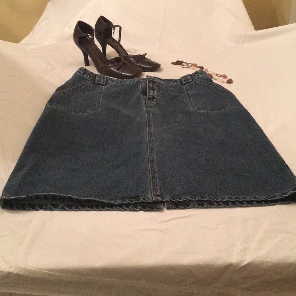 French Cuff blue  jean skirt